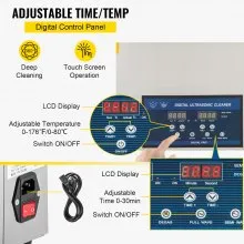 VEVOR Limpiador ultrasónico 30L 28/40khz Limpiador ultrasónico profesional de frecuencia dual con temporizador de calentador para limpieza de