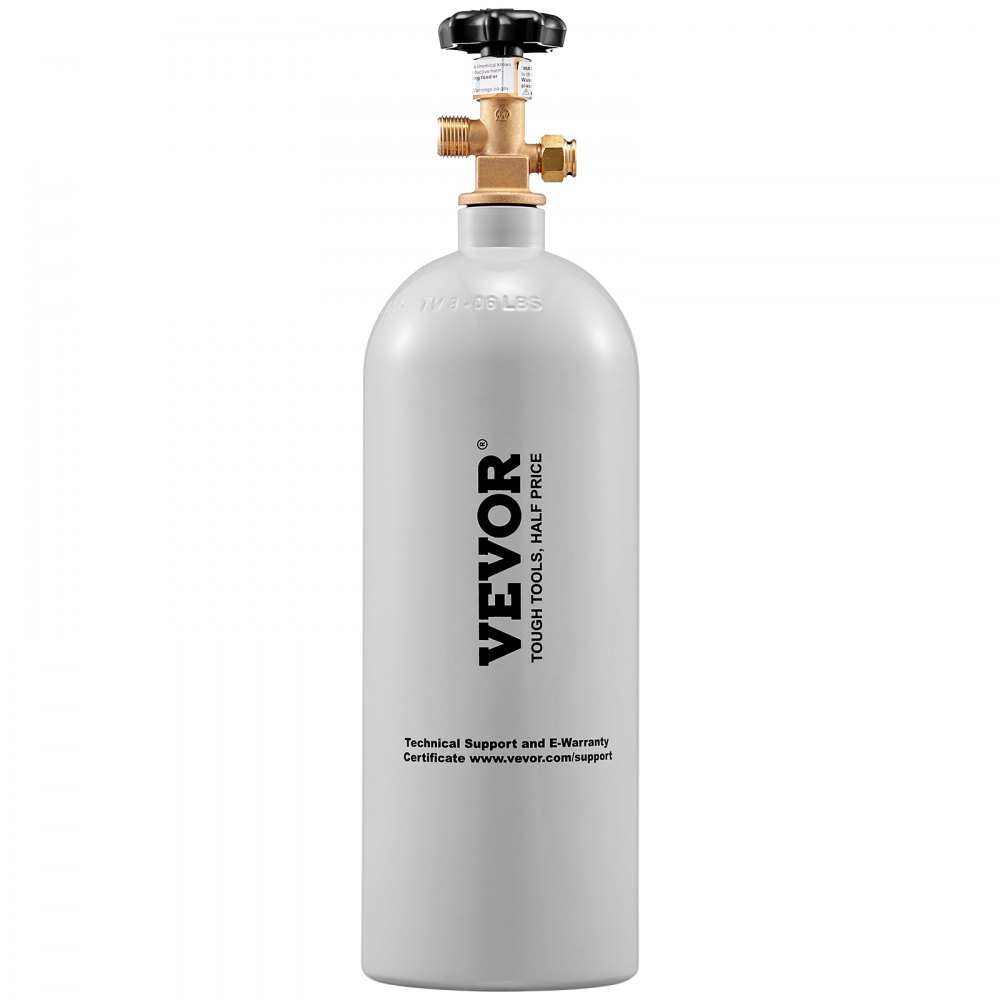 VEVOR Cilindro de gas de aluminio con tanque de CO2 de 5 libras, cilindro de CO2 nuevo con revestimiento en aerosol gris, tanque de CO2 con válvula CGA320, para cerveza de soda de barril