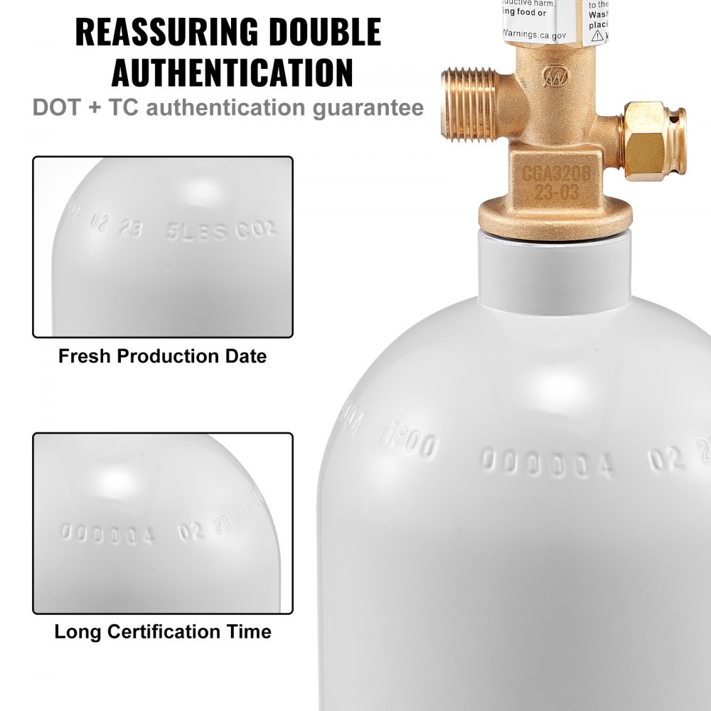 Regulador de CO2 VEVOR de 0 a 60 PSI, sistema de gas de alta resistencia, regulador de presión ajustable para cerveza de barril, válvula de retención para elaboración casera de cerveza de barril (tanque de CO2 de 5 lb)