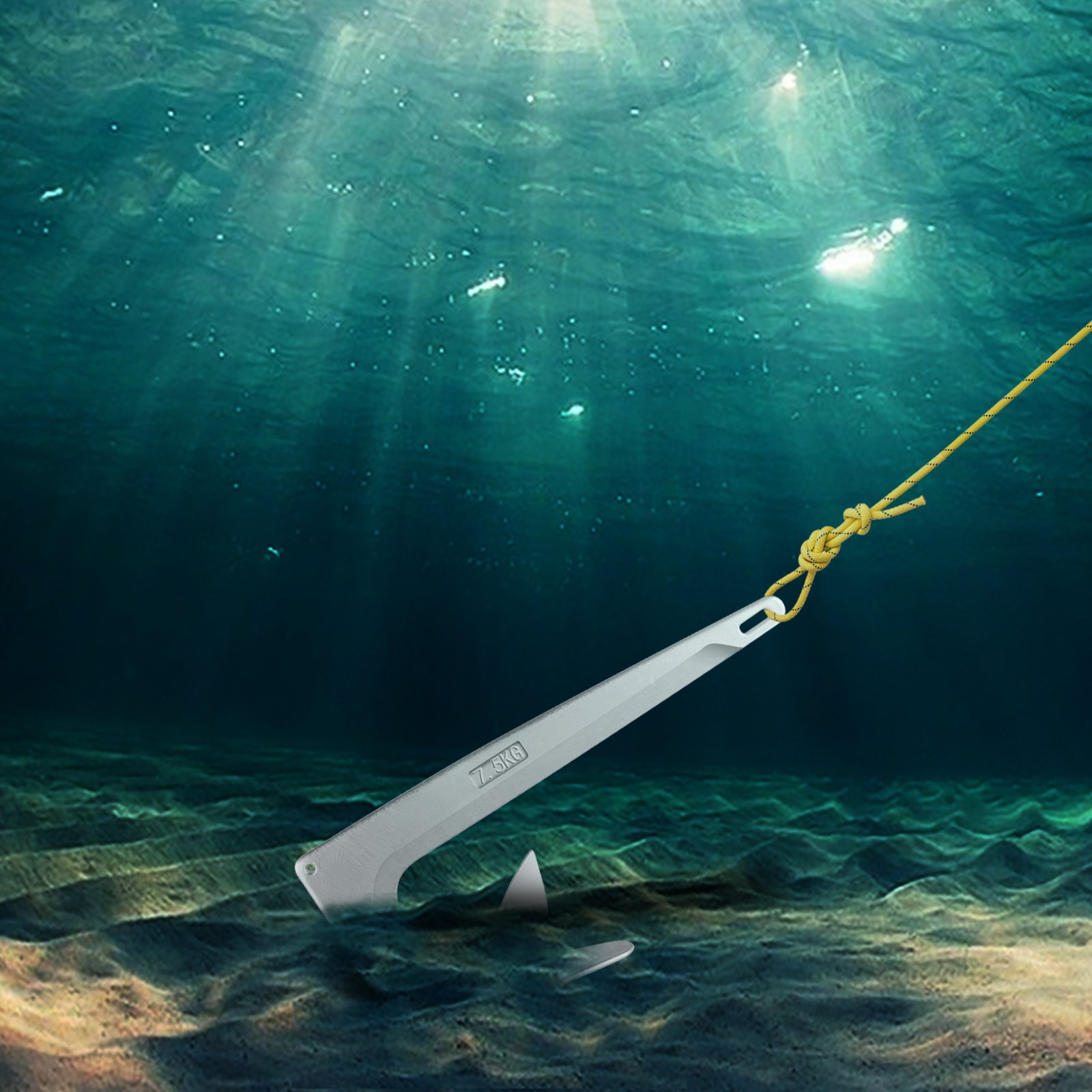 VEVOR Bruce Claw Anchor Ancla de barco de 16,5 lb, ancla de barco de acero galvanizado, ancla marina de 7,5 kg con un grillete de ancla, ancla de barco resistente para amarre de yate de barco de 23-30 pies en la playa