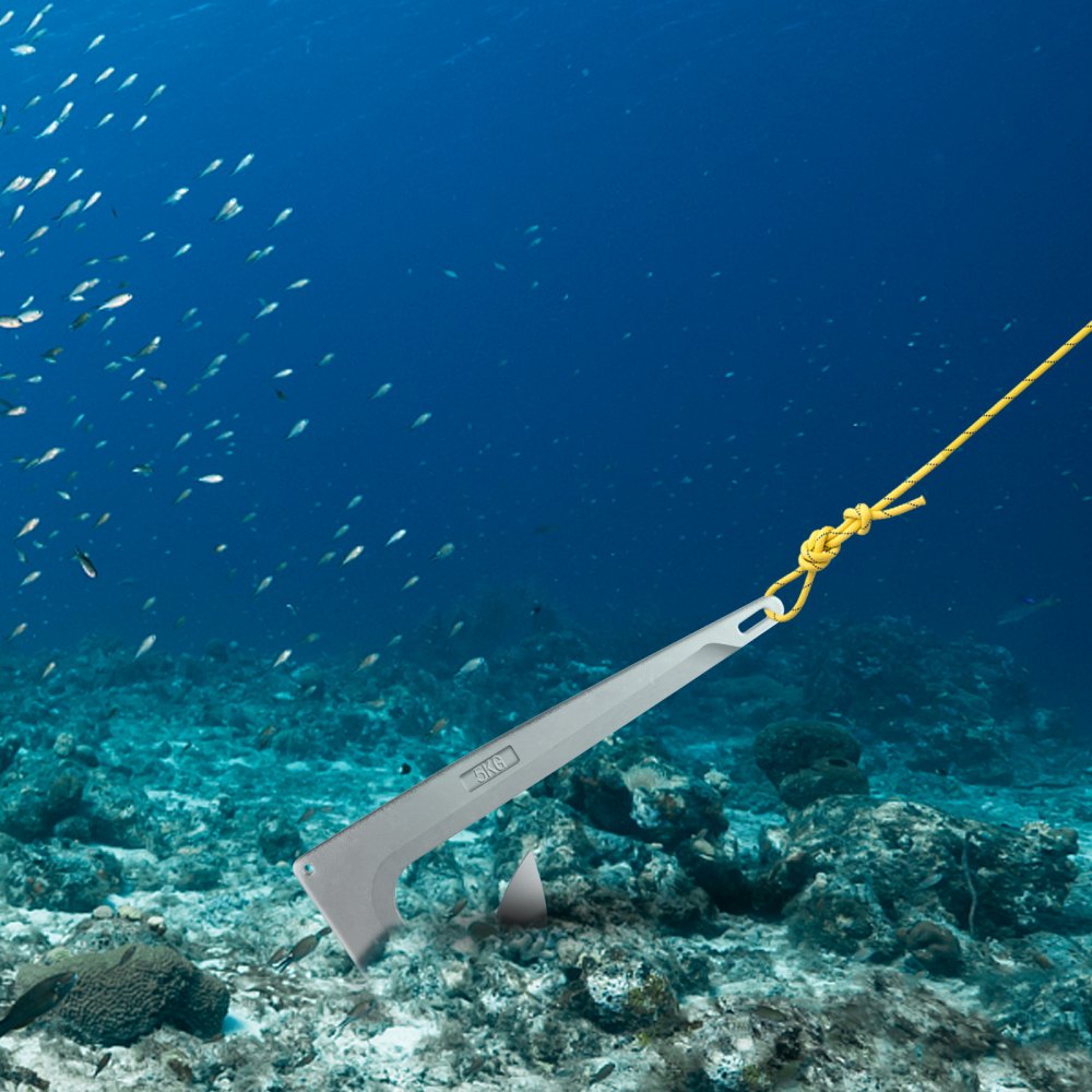 VEVOR Bruce Claw Anchor Ancla de barco de 11 lb, Ancla de barco de acero galvanizado, Ancla marina de 5 kg con un grillete de ancla, Ancla de barco resistente para amarre de yates pequeños en la playa