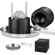 VEVOR - Prensa para hacer bolas de hielo de 2,4", kit de prensa para bolas de hielo de aleación de aluminio para aviones para esferas de hielo de 60 mm, prensa para hielo con pinzas y bandeja de goteo, para whisky, cócteles, bourbon, escocés en fiestas y festividades, color negro