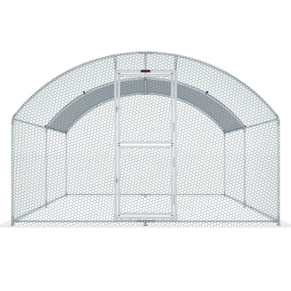 VEVOR Gallinero de metal grande con gallinero, gallinero para patio con cubierta impermeable, 13.1 x 9.8 x 6.6 pies, techo de cúpula, jaula grande para aves de corral para gallinero, gallinero de patos y corral de conejos, plateado
