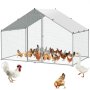 VEVOR Gallinero grande de metal, 9.8 x 6.5 x 6.5 pies con cubierta impermeable, gallinero con techo de aguja con cerradura de seguridad para exteriores y patio trasero, granja, jaula para patos y conejos