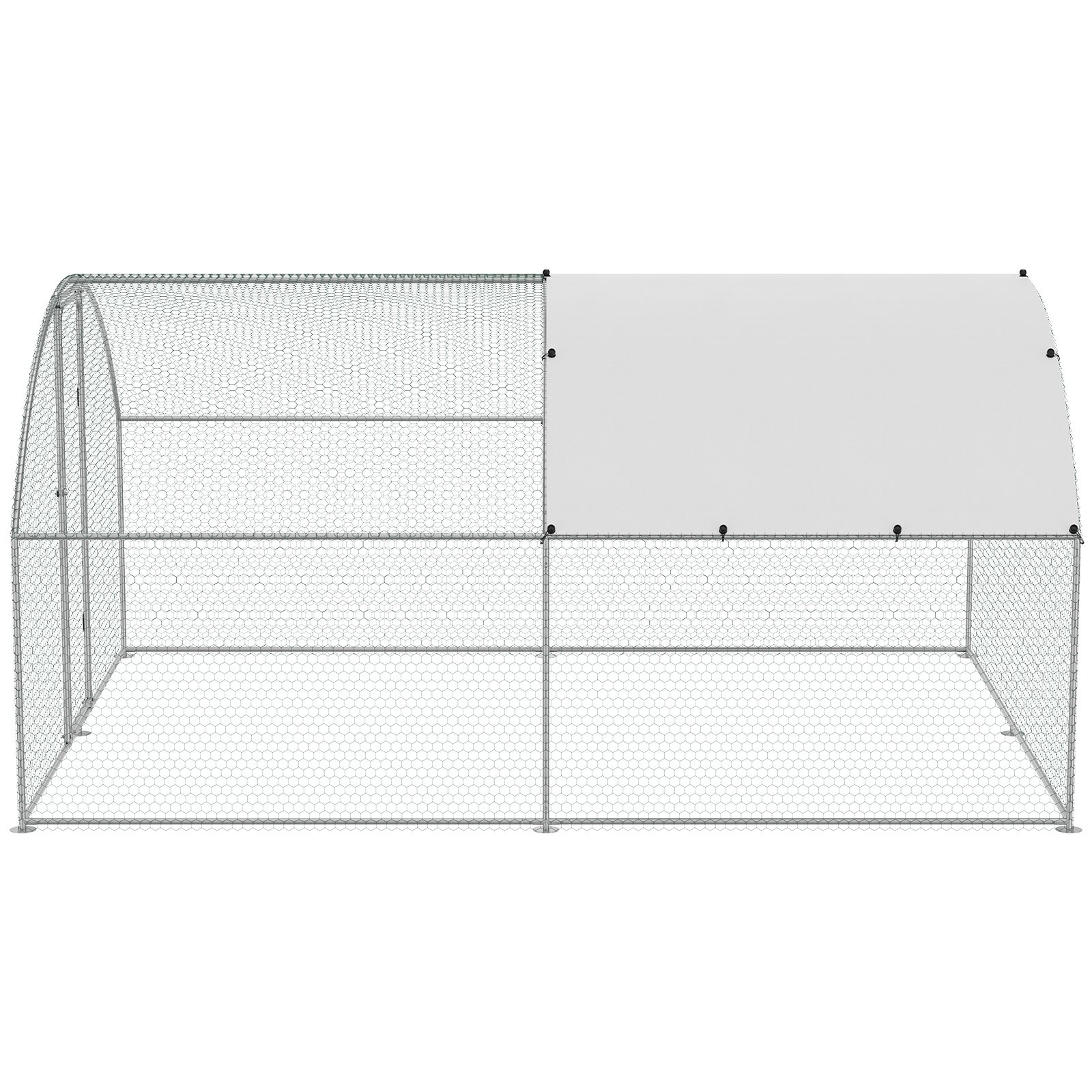 VEVOR Gallinero grande de metal, 9.8 x 12.9 x 6.5 pies, gallinero para patio con cubierta impermeable, gallinero con techo Doom con cerradura de seguridad para exteriores y patio trasero, granja, jaula para patos y conejos
