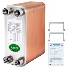 Intercambiador de calor VEVOR 3"x7.5" 60 placas Intercambiador de calor de placa soldada 316L 1/2" BSP FPT Intercambiador de calor EATB12 Enfriador de mosto de cerveza para calefacción hidrónica