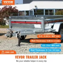 Gato de remolque VEVOR, montaje fijo de gato de lengüeta de remolque, capacidad de peso de 2500 lb, soporte de gato de remolque con asa para levantar remolque de caravana, remolque de caballos, remolque utilitario, remolque de yate