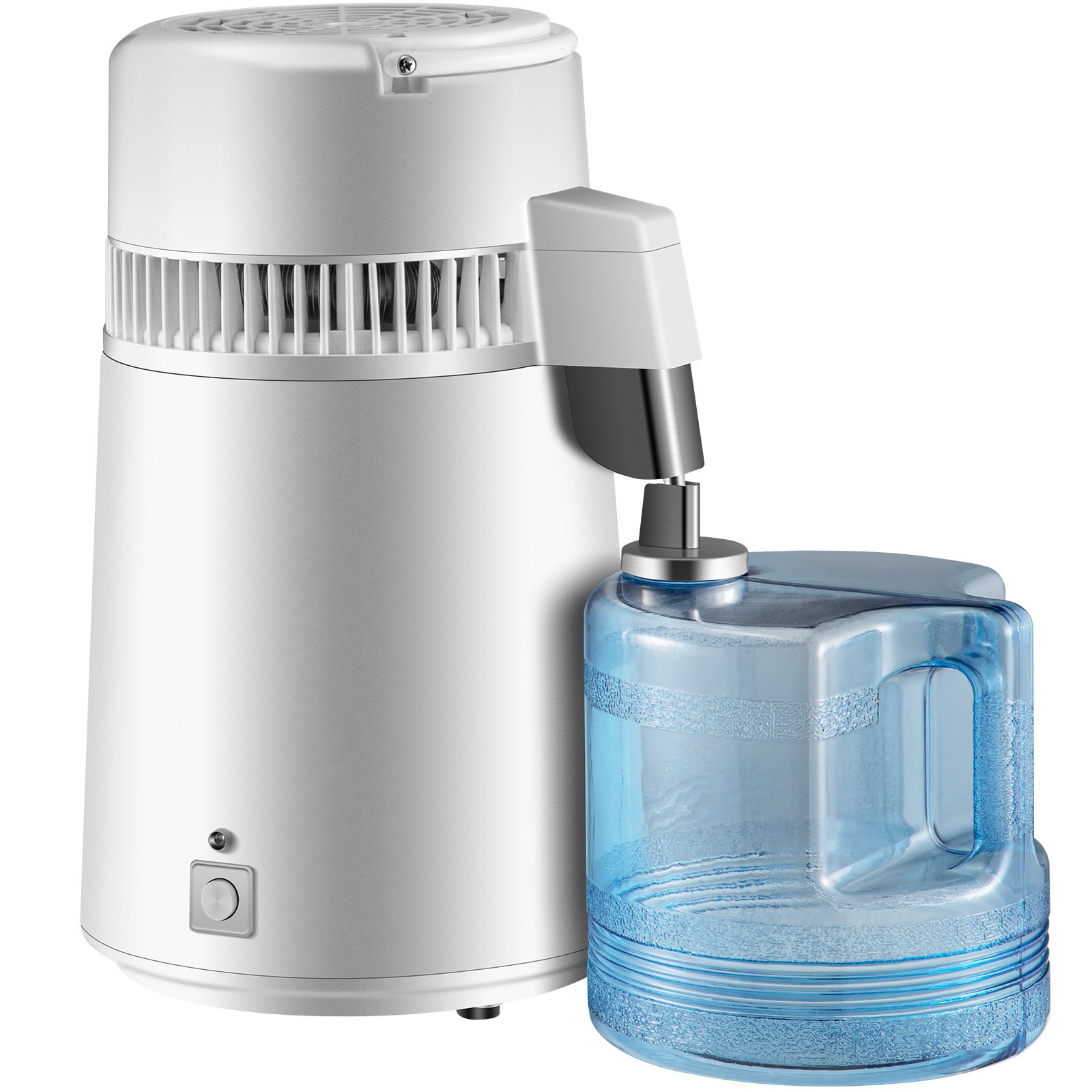 Destilador de agua pura VEVOR de 750 W, filtro purificador totalmente mejorado con asa, 4 L (1,1 galones), recipiente sin BPA, perfecto para uso doméstico, color blanco