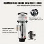 VEVOR Cafetera comercial, dispensador café de acero inoxidable de 110 tazas, cafetera eléctrica de 1500W y 110V para una preparación rápida, calentador de agua con cable de alimentación desmontable