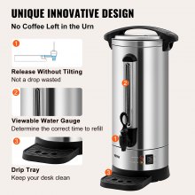 VEVOR Commercial Coffee Urn 110 Cup Dispensador de café de acero inoxidable Fast Brew
