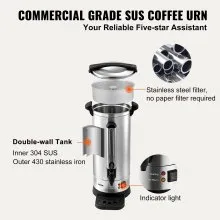 VEVOR Commercial Coffee Urn 110 Cup Dispensador de café de acero inoxidable Fast Brew