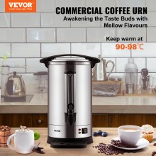 Urna de café comercial VEVOR, dispensador de café de acero inoxidable de 65 tazas, preparación rápida
