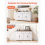 Mueble bar de café VEVOR, mesa de café estilo rústico con 2 cajones, aparador con 4 puertas corredizas, estación de buffet para sala de estar, recibidor, cocina, 55.1 x 15.5 x 31.5 pulgadas, blanco