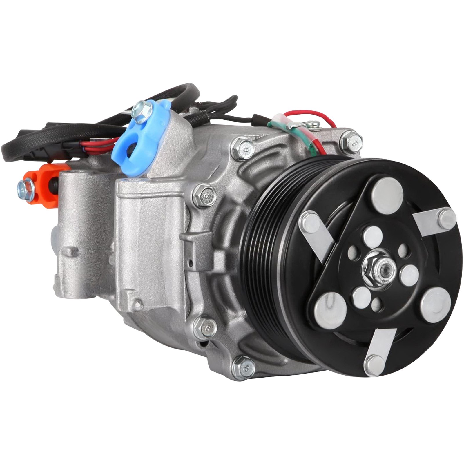 Embrague del compresor de aire acondicionado VEVOR Honda Civic, vista detallada con carcasa de metal y polea.