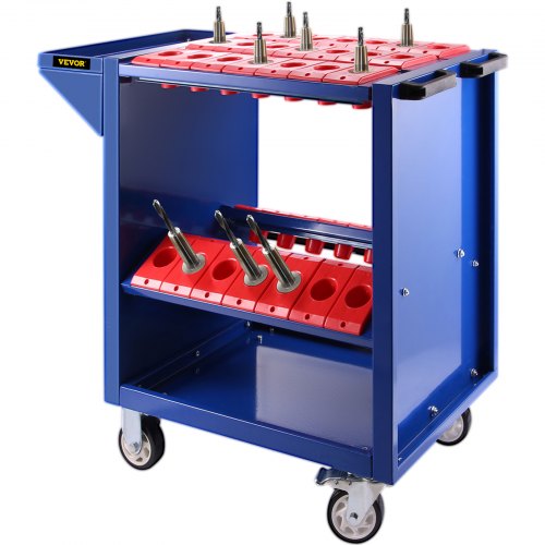 VEVOR Tool Cart 40 Taper Tool Holder CNC Tool Cart 35 Capacidad CAT40 BT40 Carros de servicio con ruedas Heavy Duty (BT40 35 Capacity)