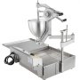 Freidora de donuts VEVOR de acero inoxidable con cable de alimentación y rejilla para freír ajustable.