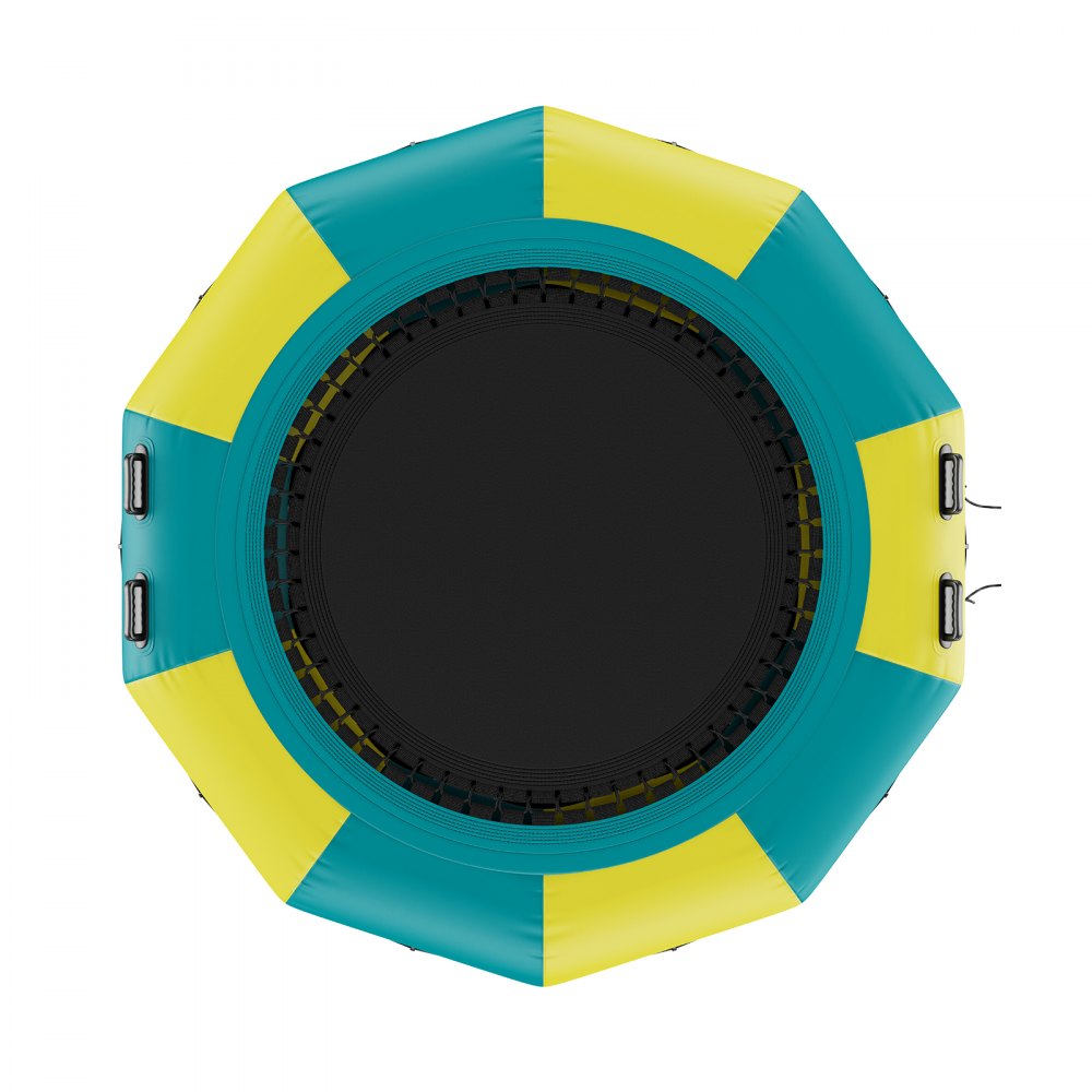 VEVOR Cama elástica acuática inflable de 3 metros (10 pies), plataforma de salto portátil con escalera de 3 peldaños y bomba de aire eléctrica, ideal para niños y adultos, perfecta para piscinas, lagos y deportes acuáticos.