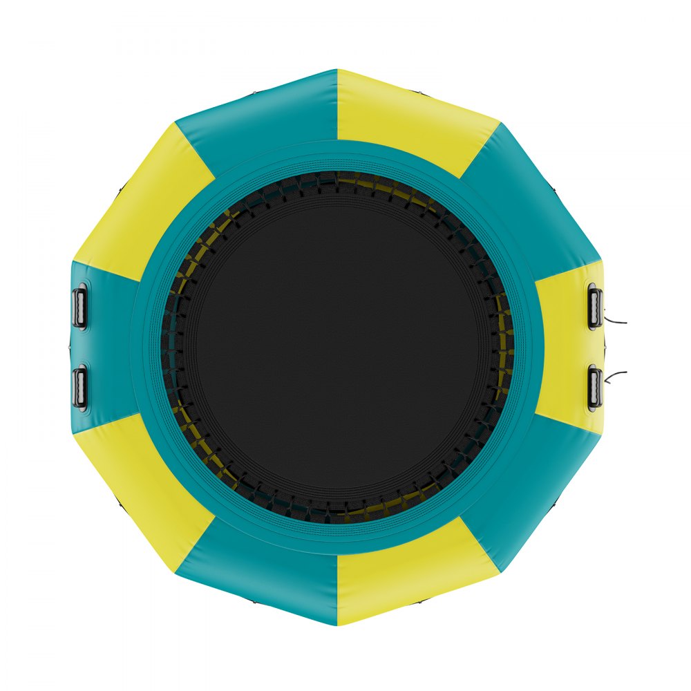 VEVOR Cama elástica acuática inflable de 3 metros (10 pies), plataforma de salto portátil con escalera de 3 peldaños y bomba de aire eléctrica, ideal para niños y adultos, perfecta para piscinas, lagos y deportes acuáticos.