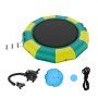 VEVOR Inflatable Water Bouncer, 12ft Recreational Water Trampoline, Portable Bounce Swim Platform with 3-Step Ladder & Electric Air Pump, Kids Adults Floating Rebounder for Pool, Lake, Water Sports