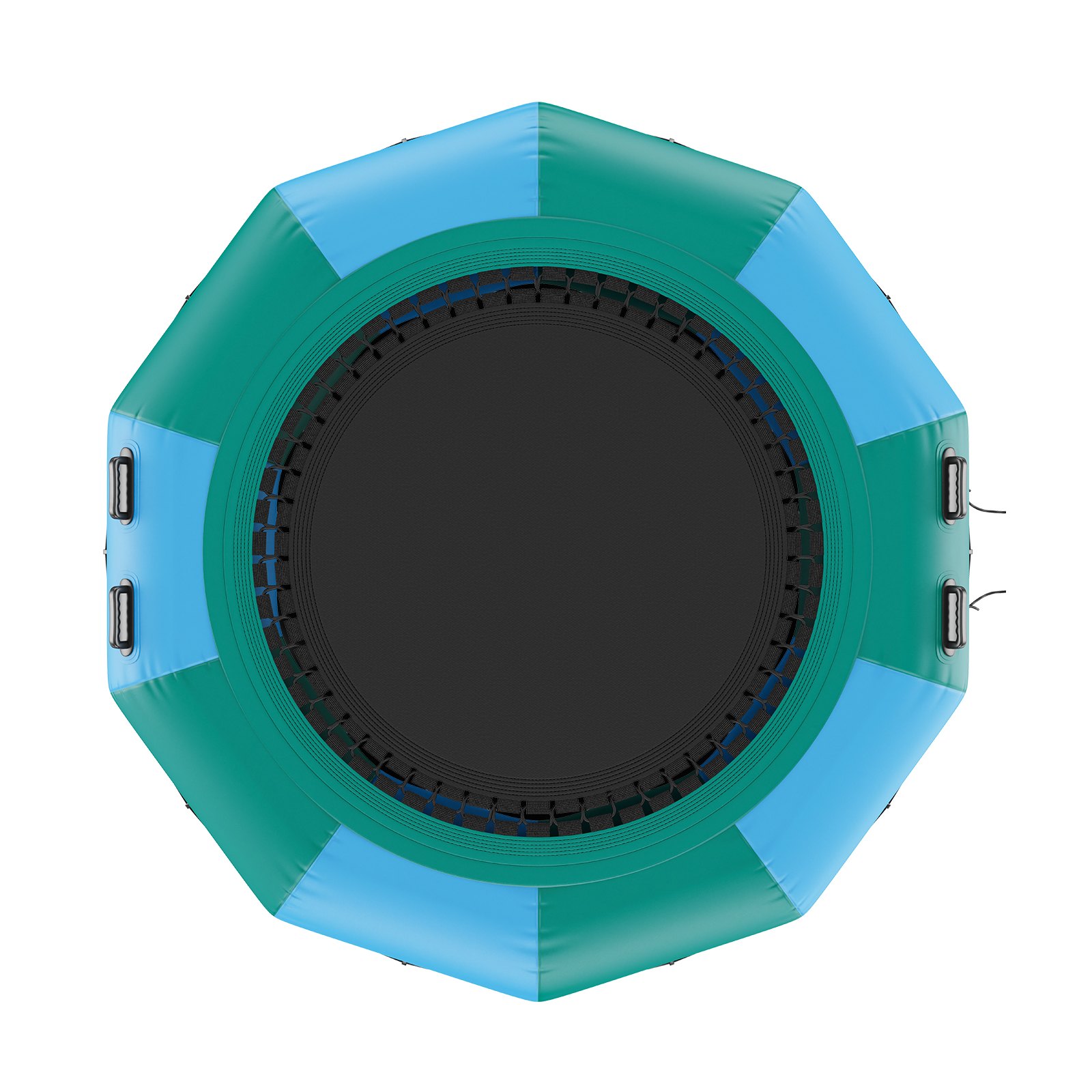 VEVOR - Trampolín acuático inflable de 3 metros, plataforma de natación portátil con escalera de 3 escalones y bomba de aire eléctrica, trampolín flotante para niños y adultos, ideal para piscinas, lagos y deportes acuáticos.