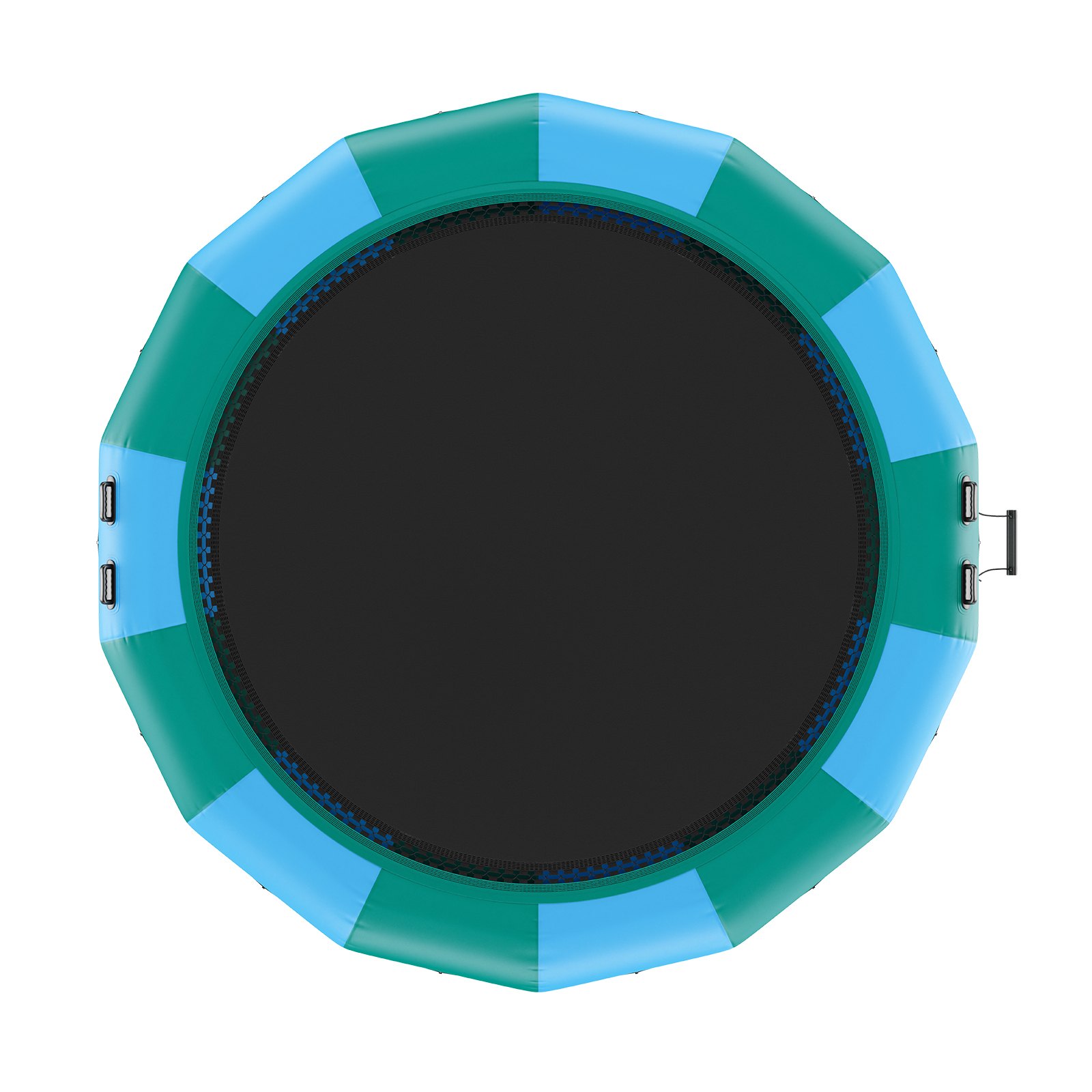 VEVOR Saltador de agua inflable, trampolín de agua recreativo de 15 pies, plataforma de natación de rebote portátil con escalera de 3 escalones y bomba de aire eléctrica, reboteador flotante para niños adultos para piscina, lago, deportes acuáticos