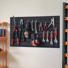 Revestimiento de pared de listones de PVC de 2 x 4 pies, color negro, para garaje, con diseño modular