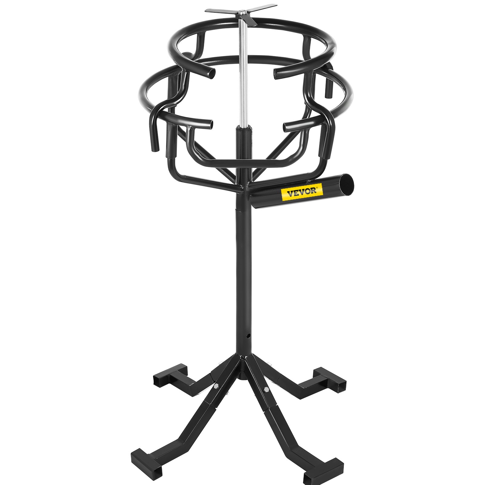 VEVOR - Soporte para cambio de neumáticos de motocicleta, apto para varios tamaños de neumáticos de 10 a 21 pulgadas, 37 a 41,3 pulgadas, altura ajustable, soporte de cambio de neumáticos de acero duradero, cuatro pies de soporte, cambiador de neumáticos para motocross, moto de cross, negro