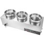VEVOR Electric Soup Warmer, Three 7.4QT Stainless Steel Round Pot, 1200W Commercial Food Warmer, 86~185°F Adjustable Temp, Bain Marie with Anti-Dry Burn and Reset Button, for Restaurant, Buffet