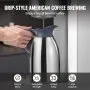 Cafetera de goteo comercial de 12 tazas con jarra térmica para restaurantes, oficinas y cafeterías