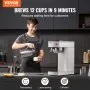 VEVOR Cafetera de goteo comercial de 12 tazas, cafetera con jarra térmica para mantener caliente o fría, cafetera de acero inoxidable para restaurantes, oficinas y cafeterías.