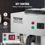 VEVOR Cafetera de goteo comercial de 12 tazas, cafetera con jarra térmica para mantener caliente o fría, cafetera de acero inoxidable para restaurantes, oficinas y cafeterías.
