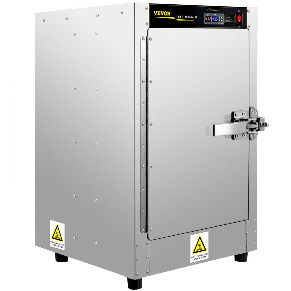 Calentador de alimentos VEVOR Hot Box, 16" x 16" x 24" Calentador de concesión con bandeja de agua, cuatro bandejas de catering desechables, para pizzas, hamburguesas, pasteles, empanadas, para concesión de alimentos calientes Probado según las normas UL