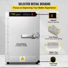 Calentador de alimentos VEVOR Hot Box, calentador de concesión de 16 x 16 x 24 pulgadas con bandeja de agua, cuatro sartenes desechables para catering, pizza de encimera, empanadas, pastelería, empanada, caja de retención de alimentos calientes de concesión, 110 V listado