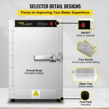 Calentador de alimentos VEVOR Hot Box, calentador de concesión de 16 x 22 x 24 pulgadas con bandeja de agua, cuatro sartenes desechables para catering, pizza de mostrador, empanadas, pasteles, empanada, caja de retención de alimentos calientes de concesión, 110 V listado