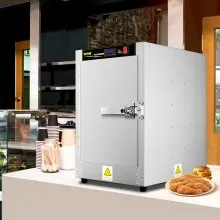 Calentador de alimentos VEVOR Hot Box, calentador de concesión de 16 x 22 x 24 pulgadas con bandeja de agua, cuatro sartenes desechables para catering, pizza de mostrador, empanadas, pasteles, empanada, caja de retención de alimentos calientes de concesión, 110 V listado