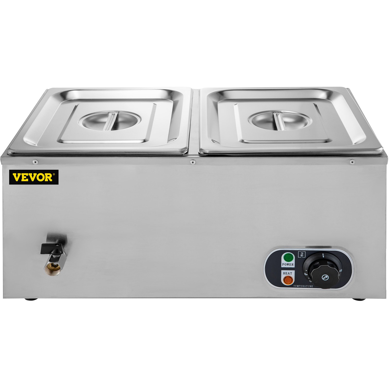 VEVOR Calentador de Comida Calentador Buffet 56,5x43x23,5cm Servidor con 2 Cacerolas