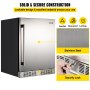 5.3 Cu. Ft Refrigerador de bebidas de acero inoxidable incorporado 150L Puerta reversible