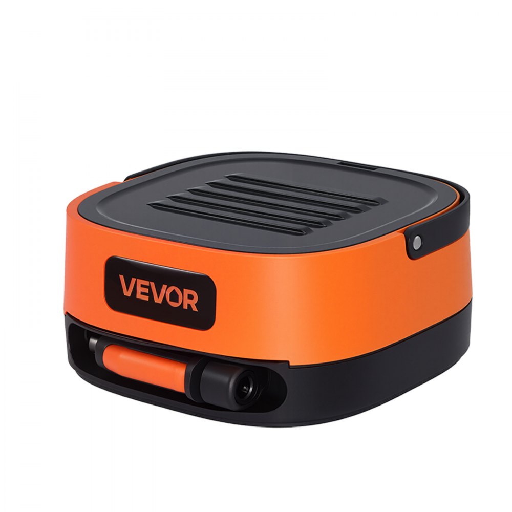 Hidrolavadora portátil inalámbrica VEVOR con tanque de 2.64 galones, plegable, 109 PSI máx., 3 boquillas, cepillo de esponja magnético y cepillo de cerdas suaves, manguera de 78.7 pulgadas, para limpieza de bicicletas, patios y campamentos.