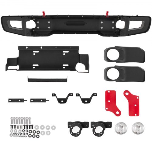 Parachoques delantero de acero VEVOR estilo 10º aniversario compatible con Jeep JK Wrangler Rubicon 2007-2018