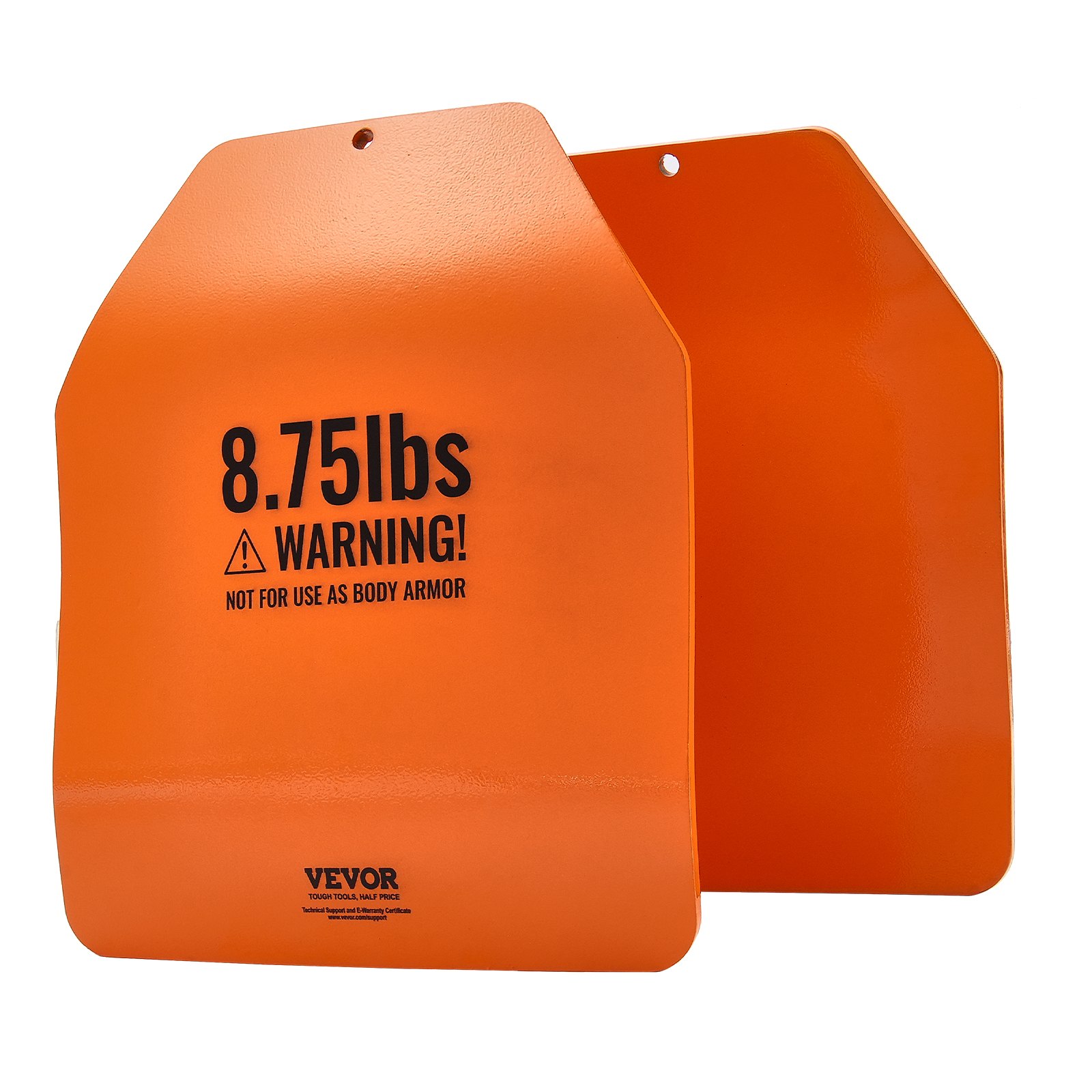 VEVOR Placas de Peso Curvadas para Chalecos, Pares de 4 kg, Acero de Primera Calidad, Ajuste Ergonómico Contorneado, Peso Adicional, para Entrenamiento de Fuerza, Carreras, 295 x 248 x 8±10 mm Naranja