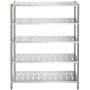Estante de almacenamiento VEVOR de acero inoxidable con cinco niveles perforados ajustables.