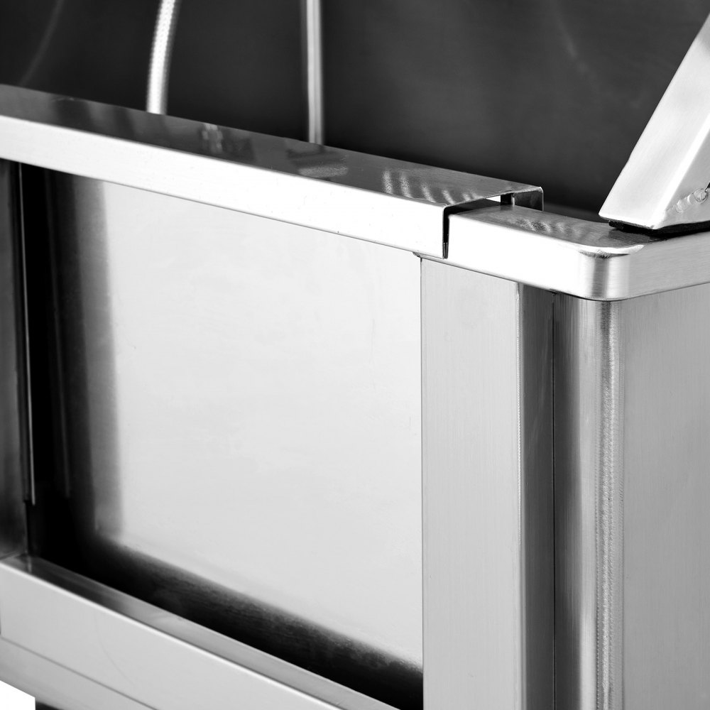 VEVOR Estación de baño para perros de 50 pulgadas con escaleras, bañera profesional de acero inoxidable para perros con caja de jabón, grifo, accesorio rico, bañera para perros para mascotas grandes, medianas y pequeñas, fregadero para el hogar