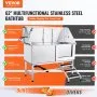 Estación de baño para perros VEVOR de 62" con escalera, bañera profesional de acero inoxidable con jabonera, grifo y accesorios, ideal para mascotas grandes, medianas y pequeñas, y fregadero para el hogar (derecha)