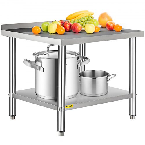 VEVOR Mesa de preparación Mesa De Trabajo resistente Mesas De Cocina Mesa Acero Inoxidable 36 x 24 x 35 pulgadas capacidad de carga de 440 libras