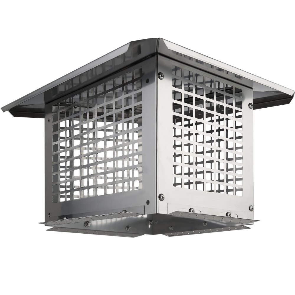 Tapa de chimenea VEVOR, 13 x 9 pulgadas, cubierta de acero inoxidable 304 para chimenea, resistente a la caída, con accesorios prácticos y fácil instalación, compatible con cubiertas de malla para conductos de humos exteriores de tejas de arcilla, color plateado