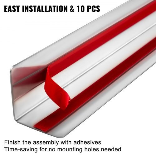 VEVOR - Protectores de esquina de acero inoxidable de 1,5 x 1,5 x 48 pulgadas, protector de esquina de pared de metal, paquete de 10 protectores de esquina de acero inoxidable 20 Ga 304 con ángulo de 90 grados para protección y decoración de paredes
