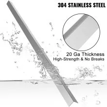 VEVOR Protectores de esquina de acero inoxidable, 1 x 1 x 48 pulgadas, protector de esquina de pared de metal, paquete de 10 protectores de esquina, protector de esquina de acero inoxidable 20 Ga 304 con ángulo de 90 grados para protección y decoración de pared
