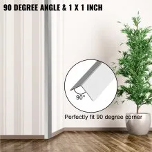 VEVOR Protectores de esquina de acero inoxidable, 1 x 1 x 48 pulgadas, protector de esquina de pared de metal, paquete de 10 protectores de esquina, protector de esquina de acero inoxidable 20 Ga 304 con ángulo de 90 grados para protección y decoración de pared