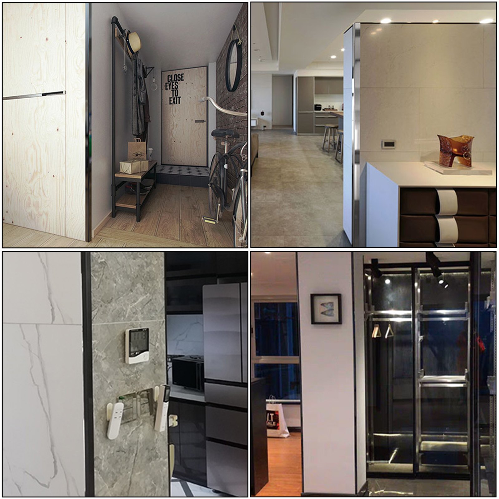 Protectores de esquinas de acero inoxidable VEVOR de 2 x 2 x 48 pulgadas, paquete de 20 protectores de esquinas de metal para pared, protector de esquinas de acero inoxidable 304 de calibre 20 con ángulo de 90 grados para protección y decoración de paredes.