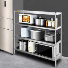 VEVOR Estantería de Almacenamiento de Cargas Pesadas 60x18.5" Estantes de Cocina de Acero Inoxi.